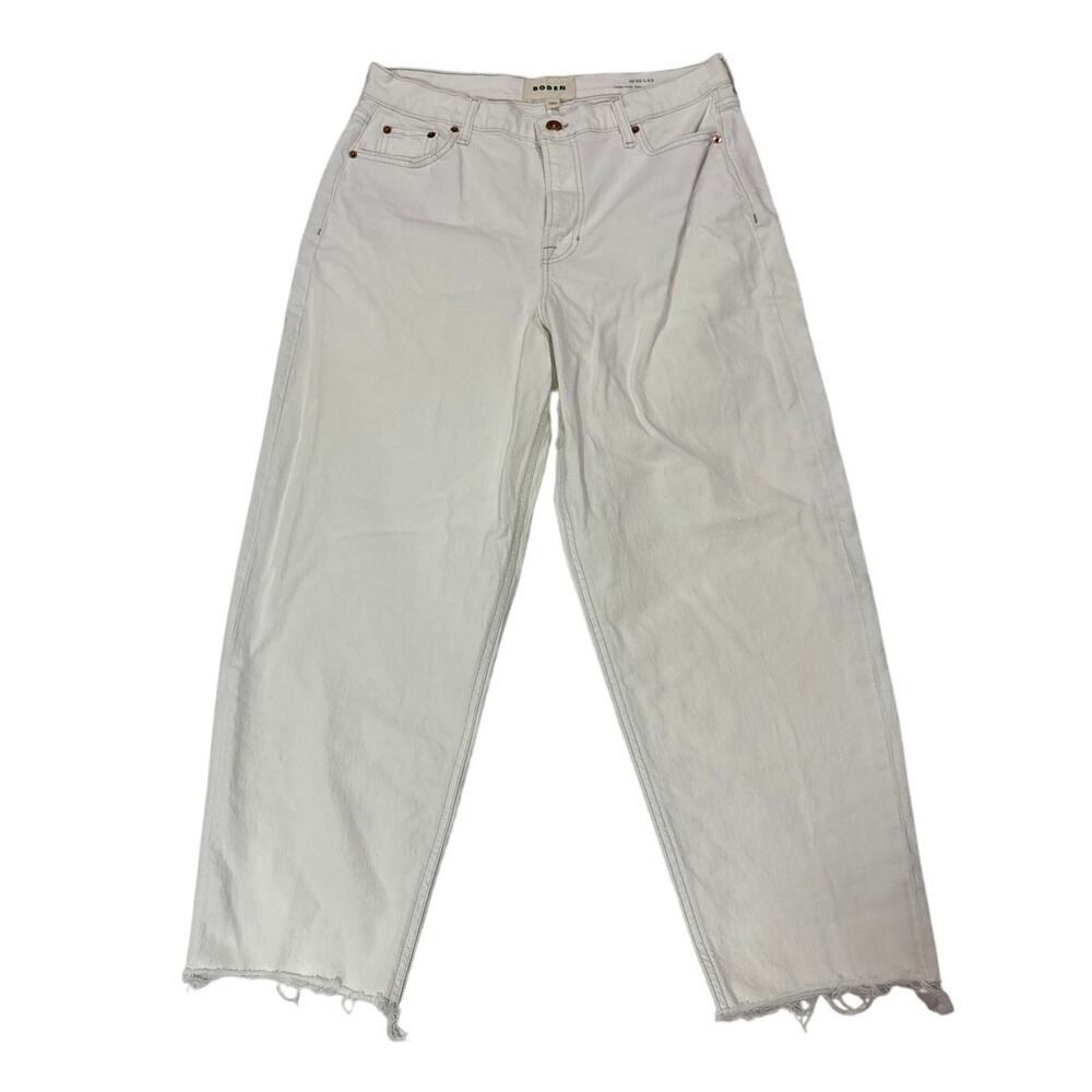Boden Womens 30x32 White High Rise 90s Tapered Jeans Quiet Luxury Minimalist